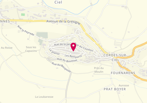 Plan de Les Chocolats Yves Thuries, 33 Grand Rue Raimond Vii, 81170 Cordes-sur-Ciel