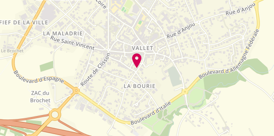 Plan de Aux Malices de Nathalie, 12 Rue Saint-Christophe, 44330 Vallet