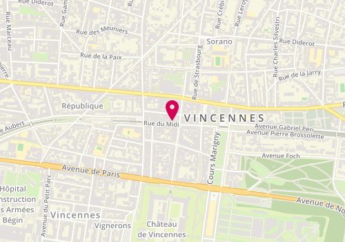Plan de De Neuville, 22 Rue du Midi, 94300 Vincennes