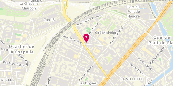 Plan de Boulangerie Pâtisserie le fournil de l' Ourcq, 98 Rue de l'Ourcq, 75019 Paris